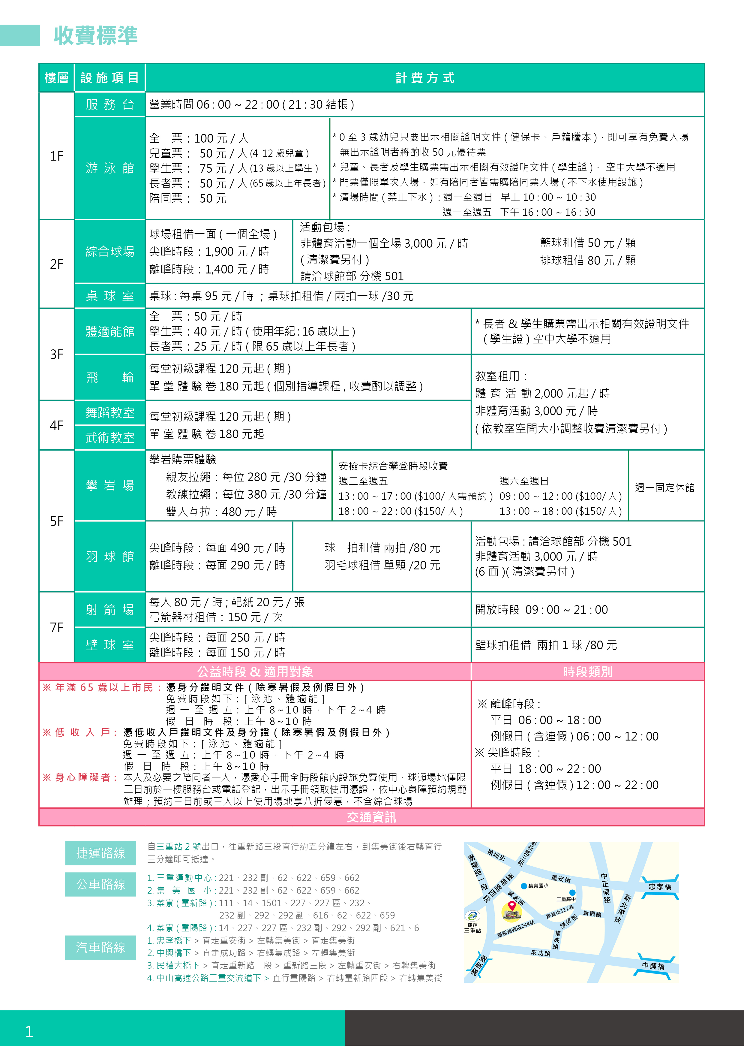 收費標準