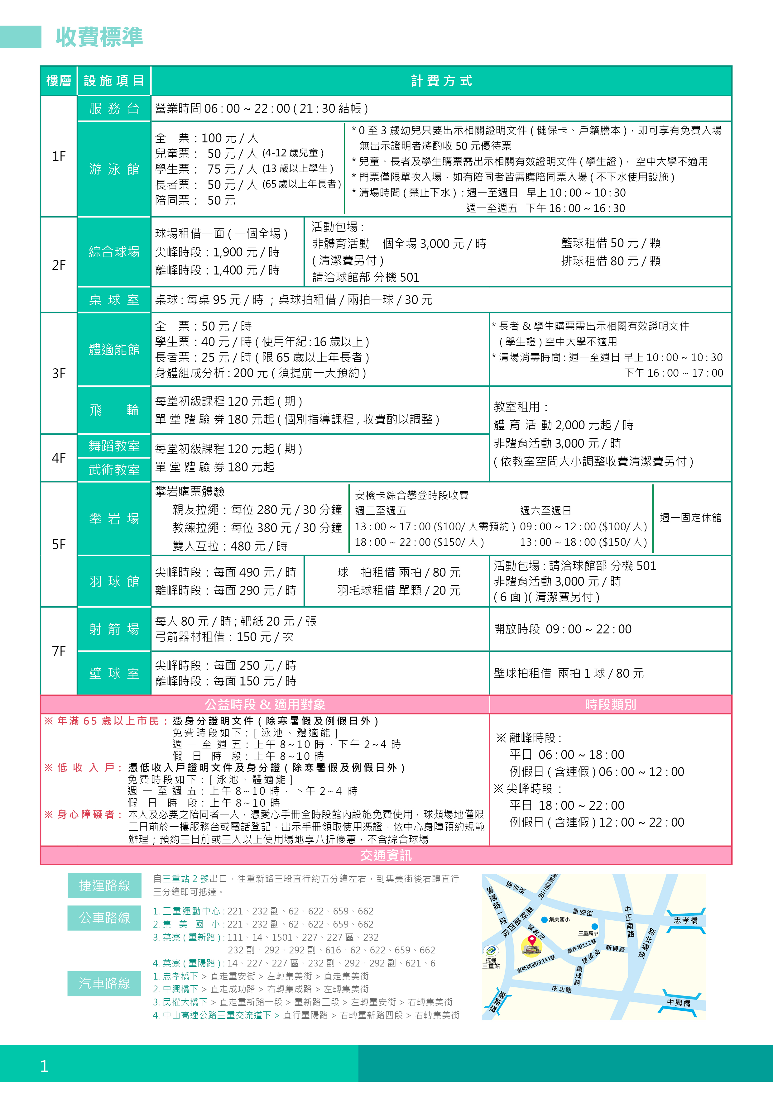 收費標準