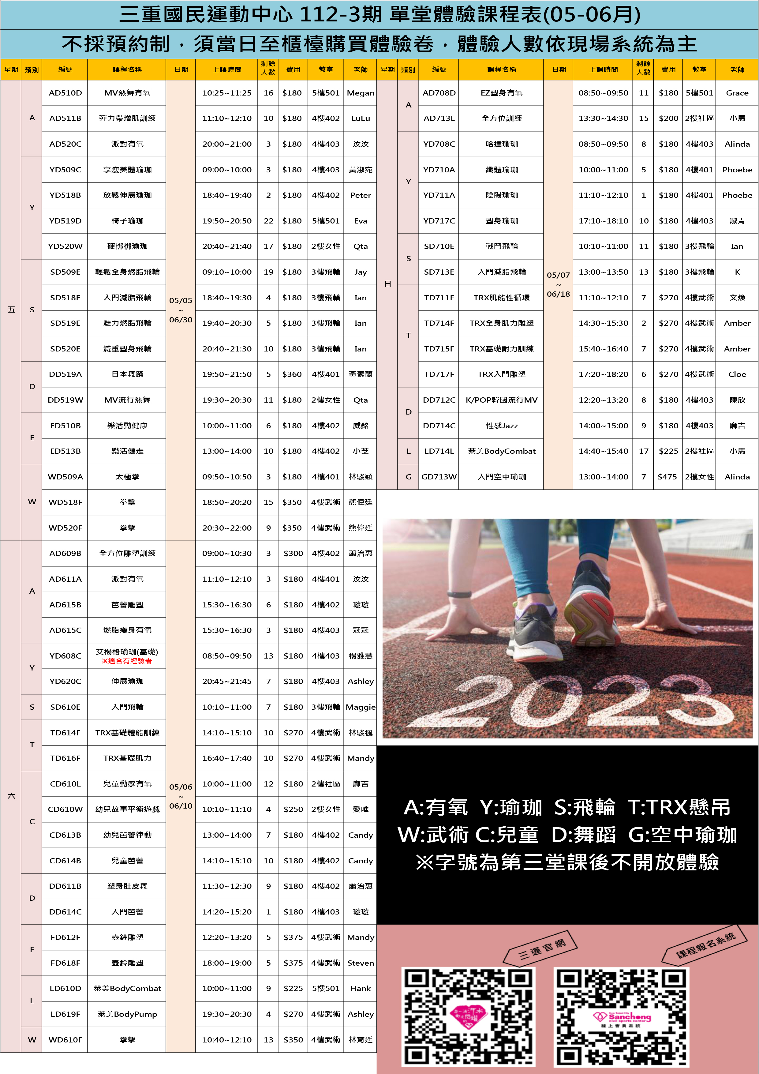 112-3期(5-6月)團體體驗課表(不定時更新)