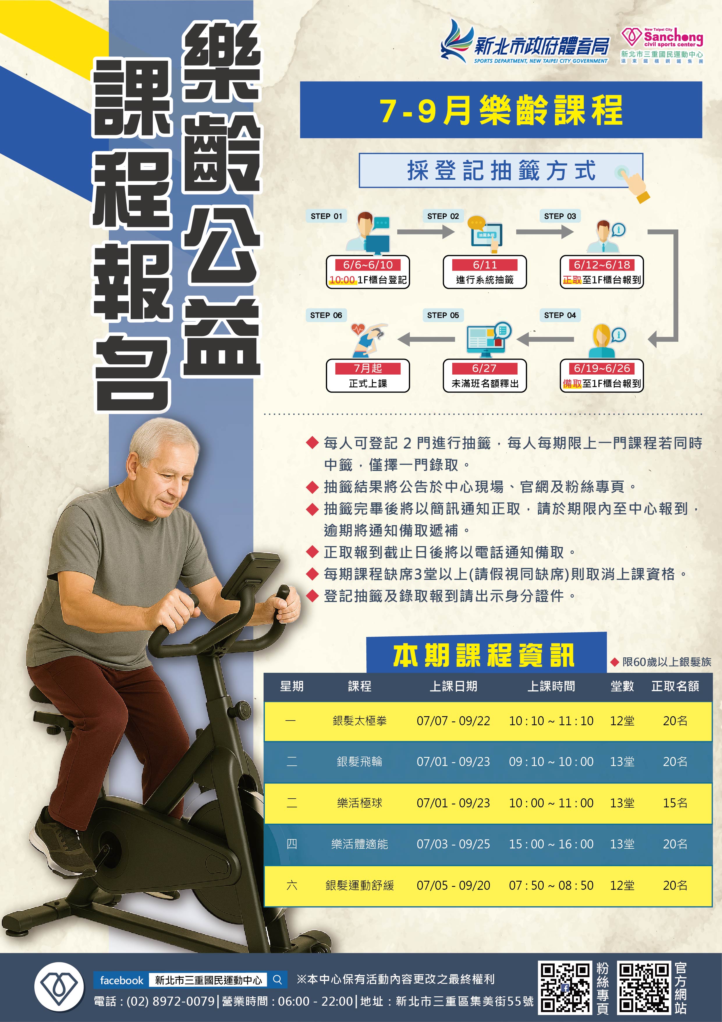 07-09月樂齡公益課程報名時程