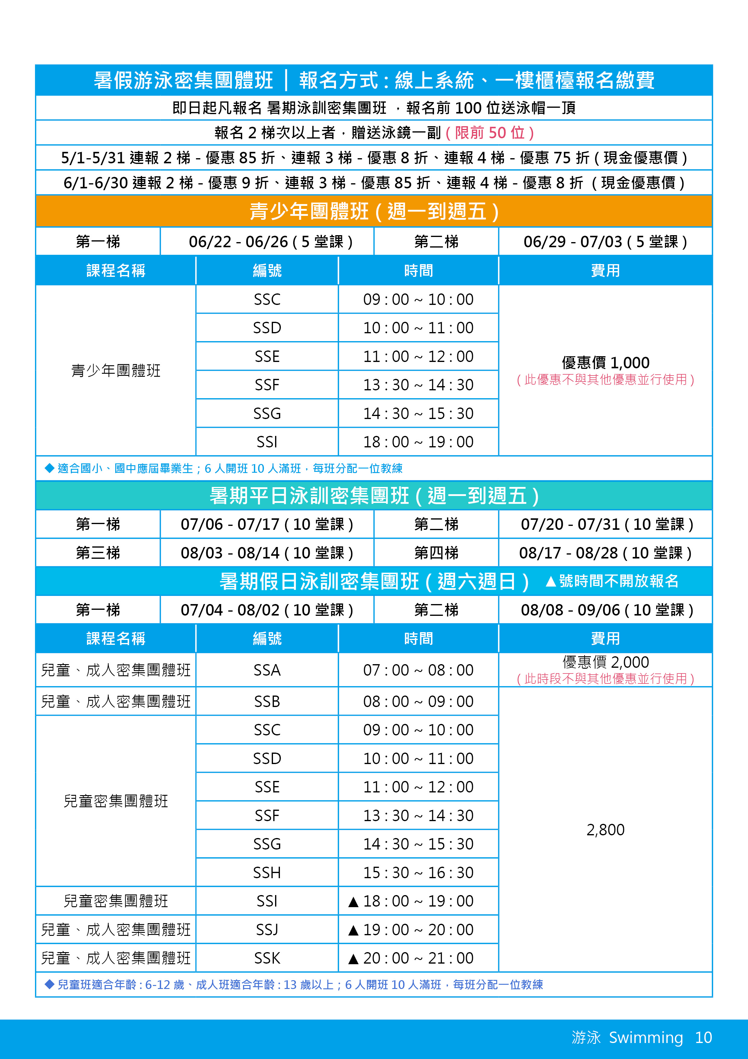 游泳暑訓班